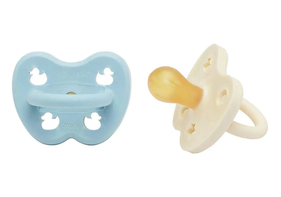 2 tétines en caoutchouc naturel Hévéa - Baby blue et Milky white 0/3mois - Lilinappy