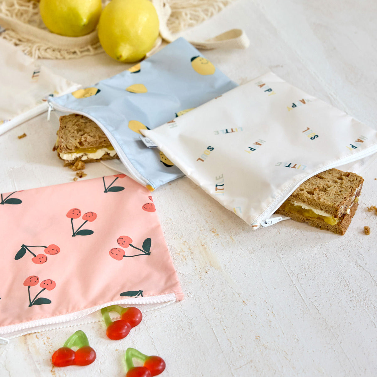 2 pochettes à snack Lässig - Happy Fruits Citron