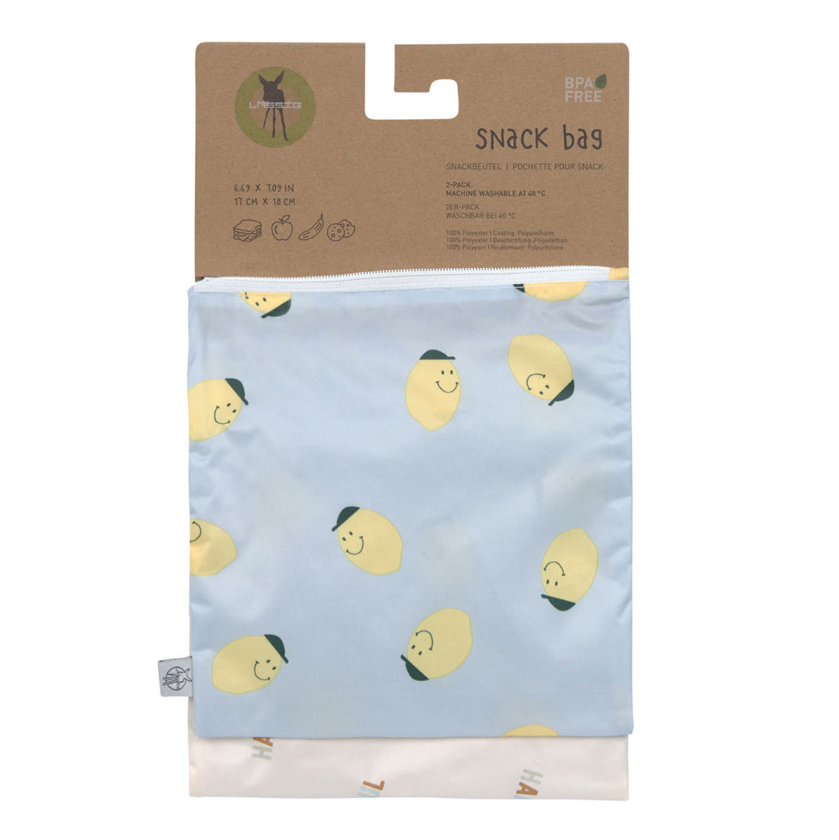 2 pochettes à snack Lässig - Happy Fruits Citron - Lilinappy