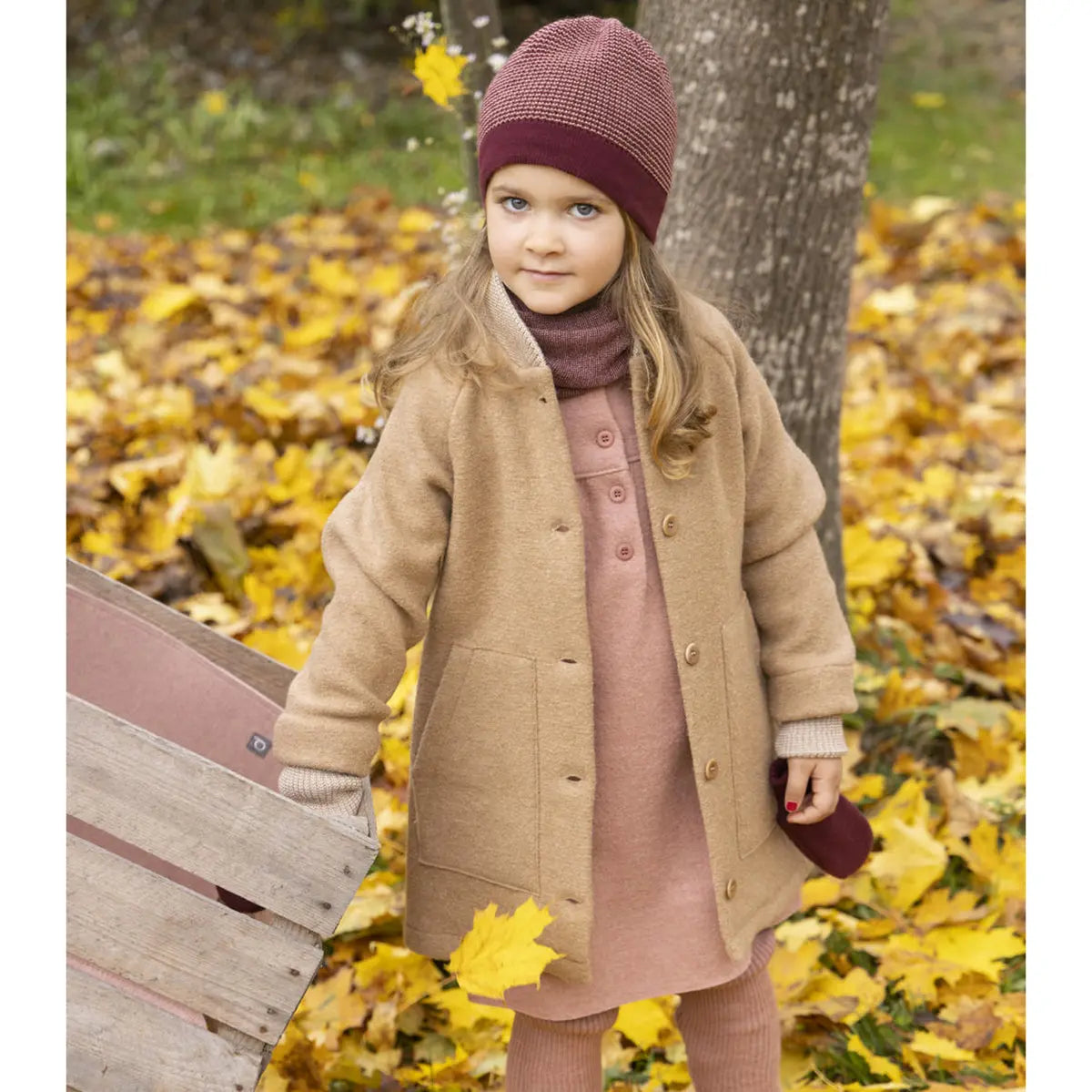 Manteau pour enfants en laine bouillie Disana Caramel
