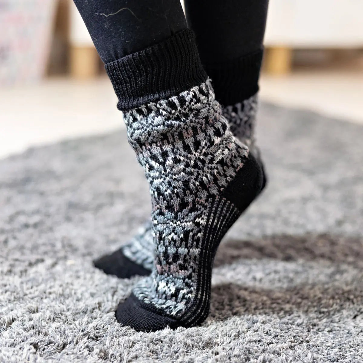 Chaussettes norvégiennes épaisses en laine Hirsch Natur Adulte - Lilinappy