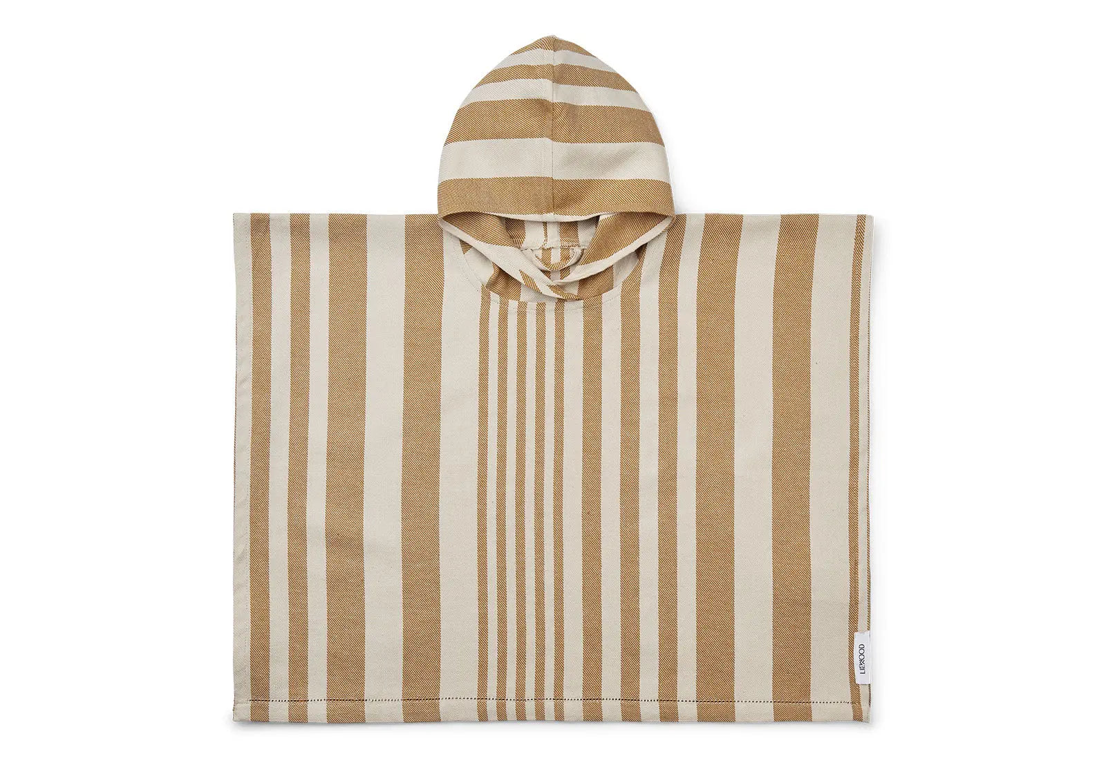 Poncho en coton bio Roomie Liewood - Rayé caramel/sable Liewood