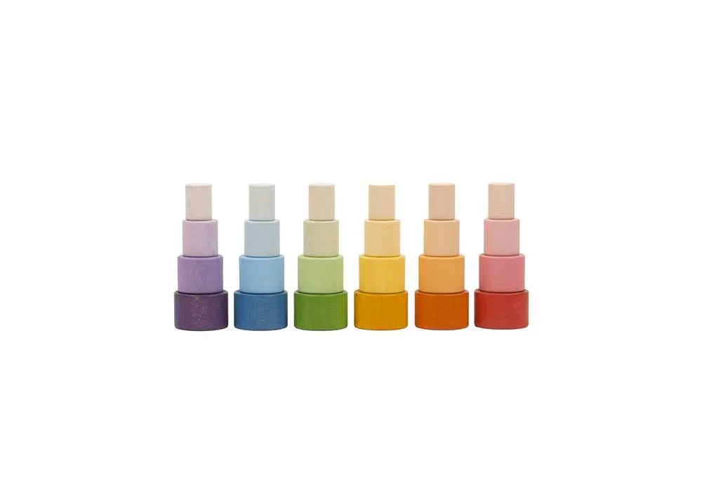 24 bols en bois rainbow multi-tailles Grapat Grapat
