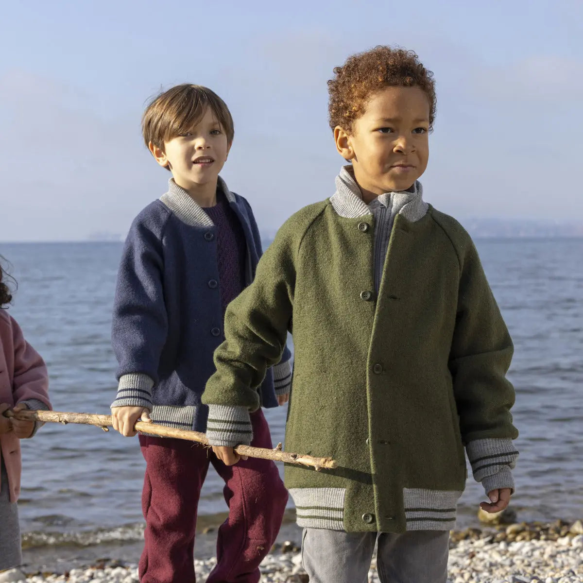 Veste teddy en laine bouillie Disana - Caramel - Lilinappy