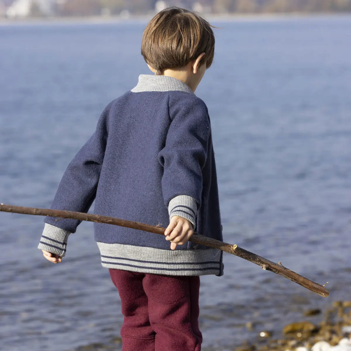 Veste teddy Disana Indigo – Laine bouillie bio enfant