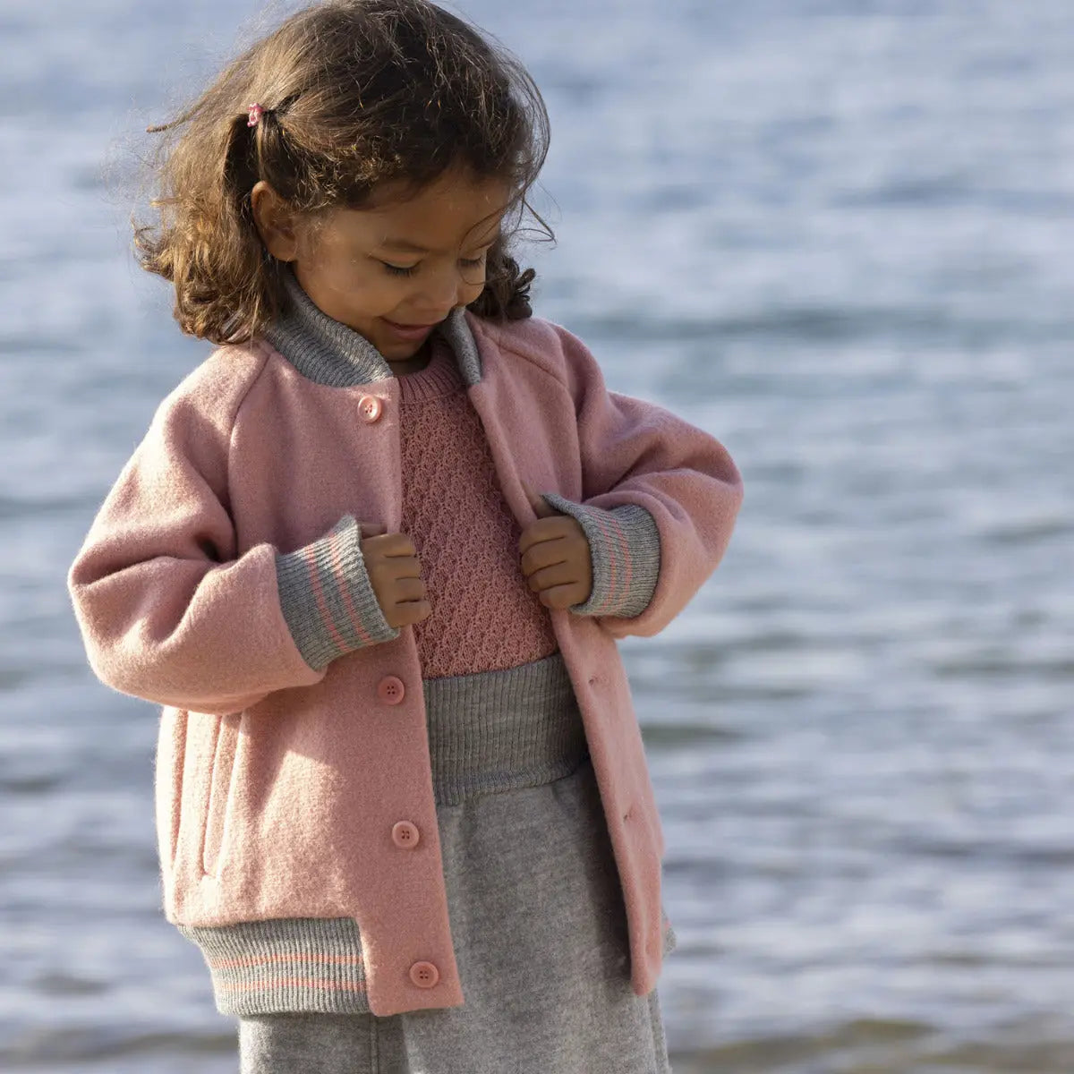 Veste teddy en laine bouillie Disana - Indigo - Lilinappy