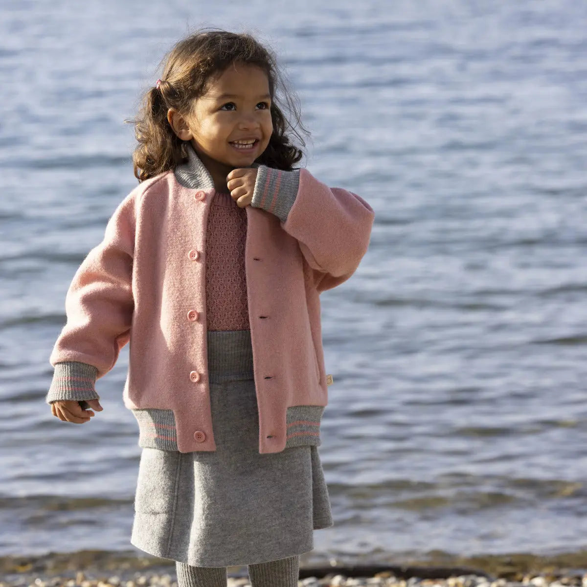 Veste teddy en laine bouillie Disana - Caramel - Lilinappy