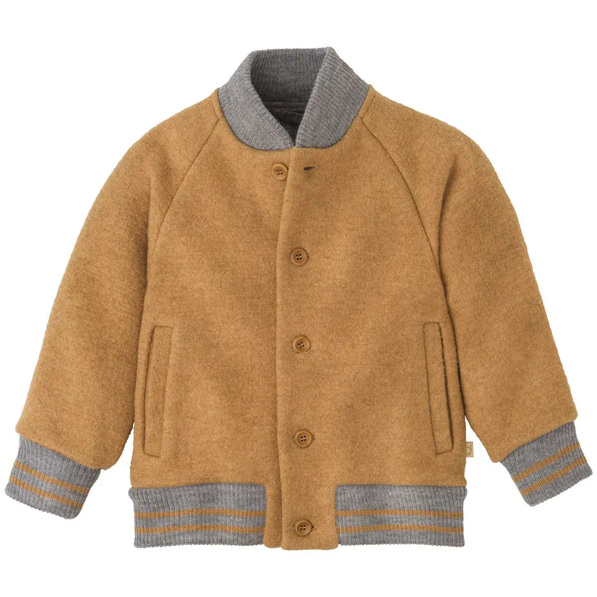 Veste teddy en laine bouillie Disana - Caramel