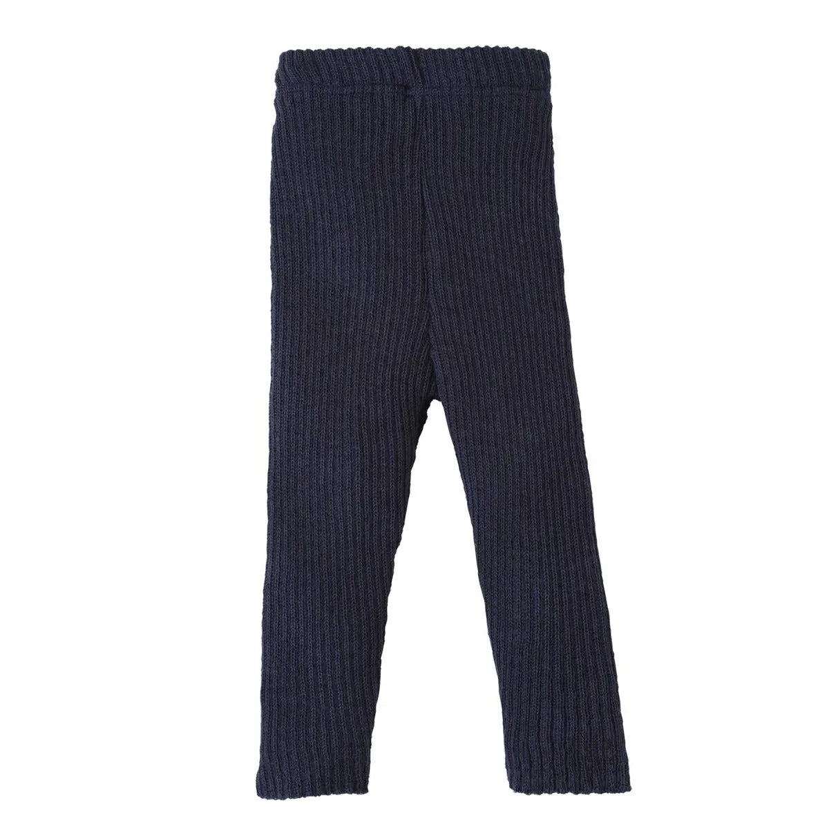 Legging tricoté Disana en laine mérinos bio indogo : doux, chaud et respirant. Entretien à la main uniquement. Disponible de 0 à 4 ans.