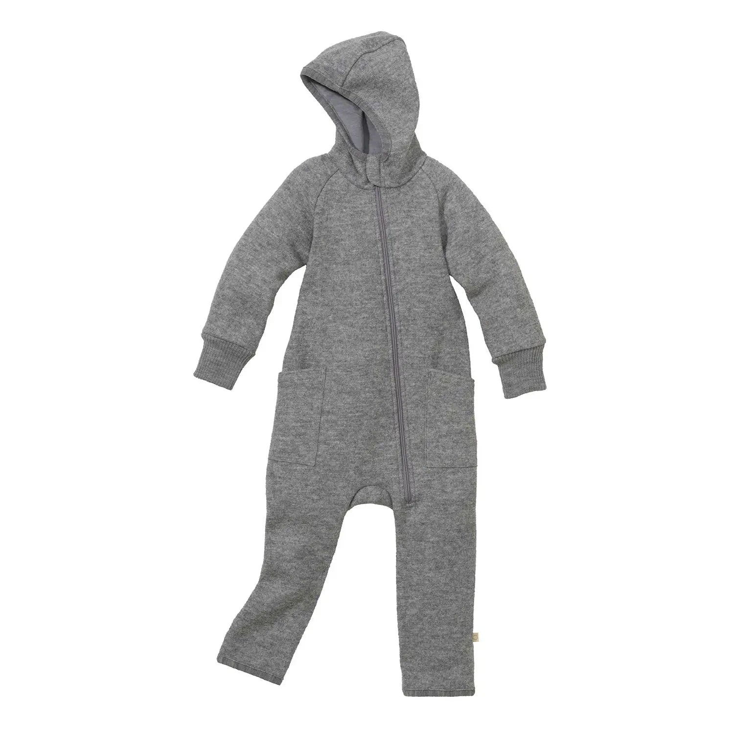 Combinaison bébé zippée en laine bouillie Disana - Gris - Lilinappy