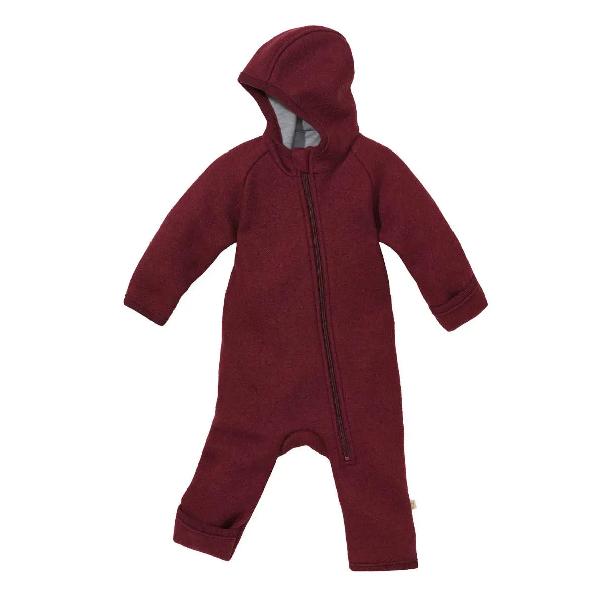 Combinaison bébé zippée en laine bouillie Disana - Cassis