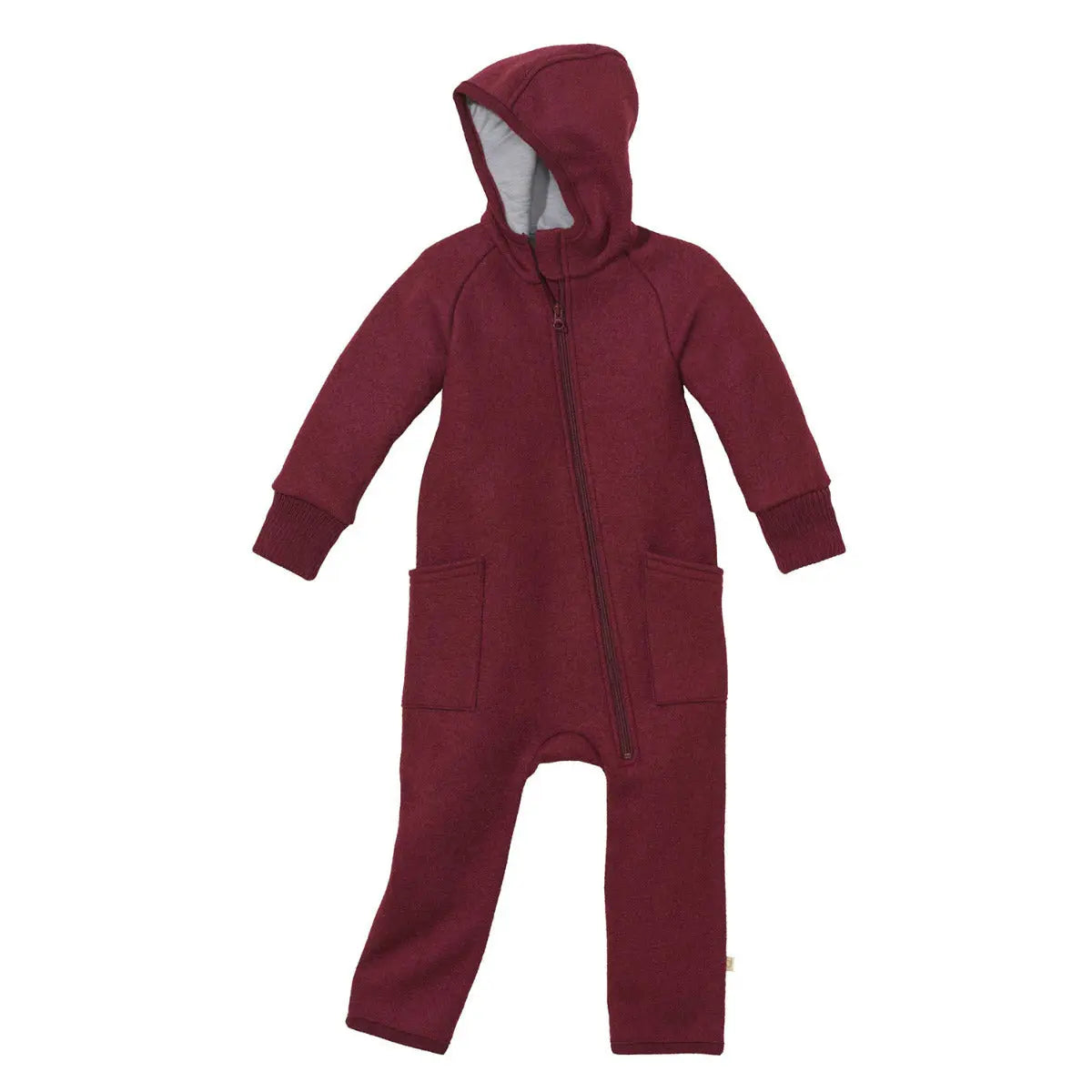 Combinaison bébé zippée en laine bouillie Disana - Cassis