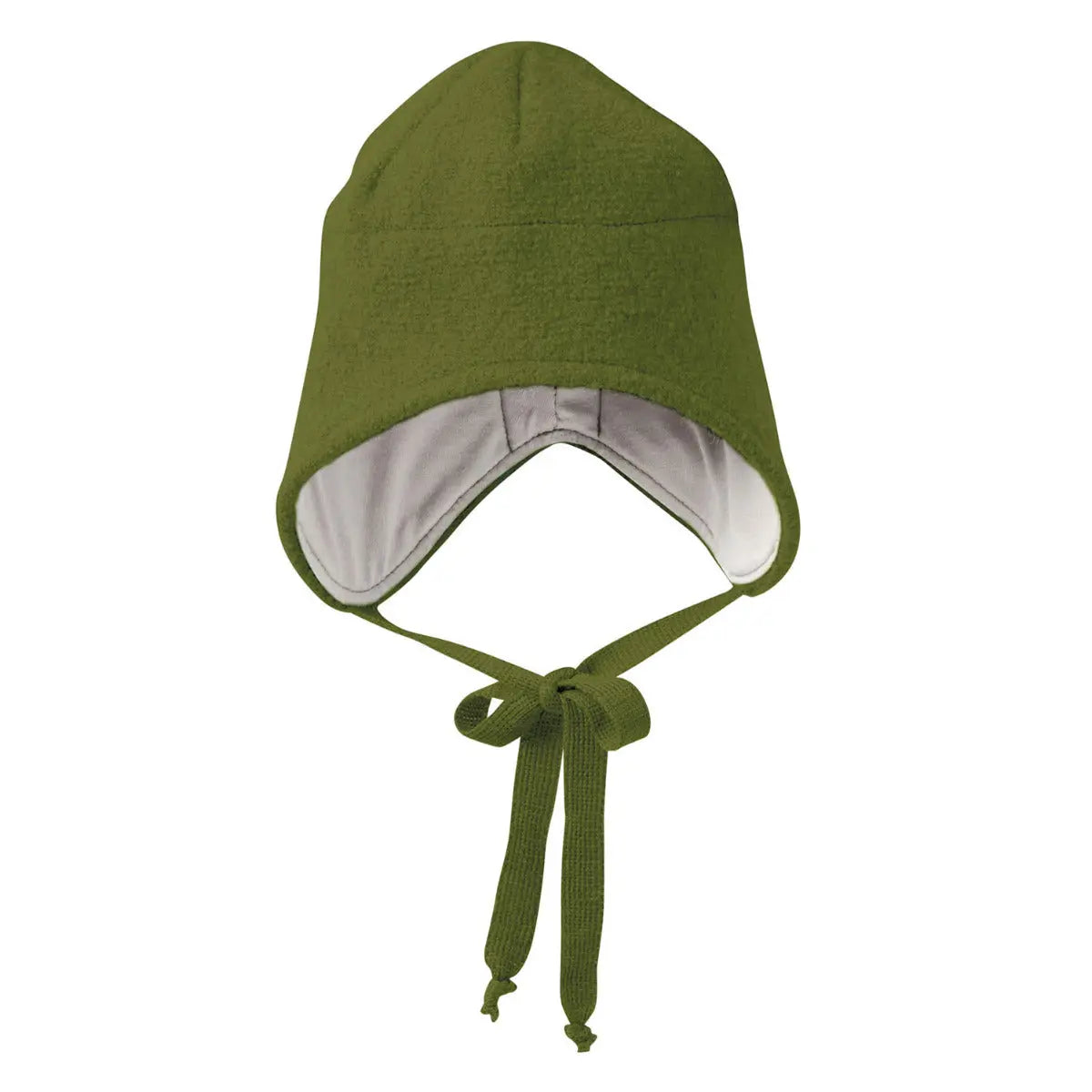 Bonnet pour bébé en laine bouillie Disana Olive