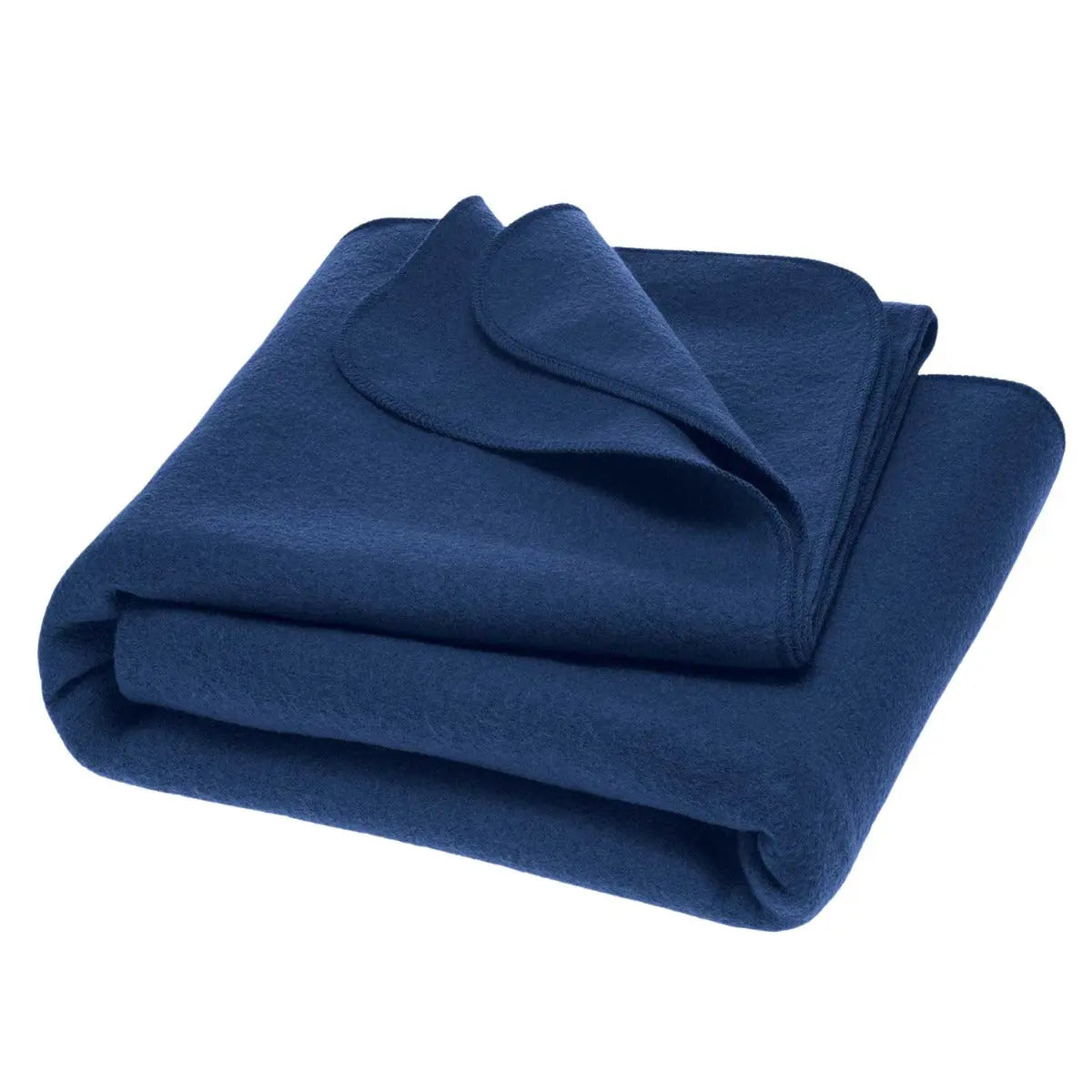 Grande couverture en laine bouillie Disana Bleu marine