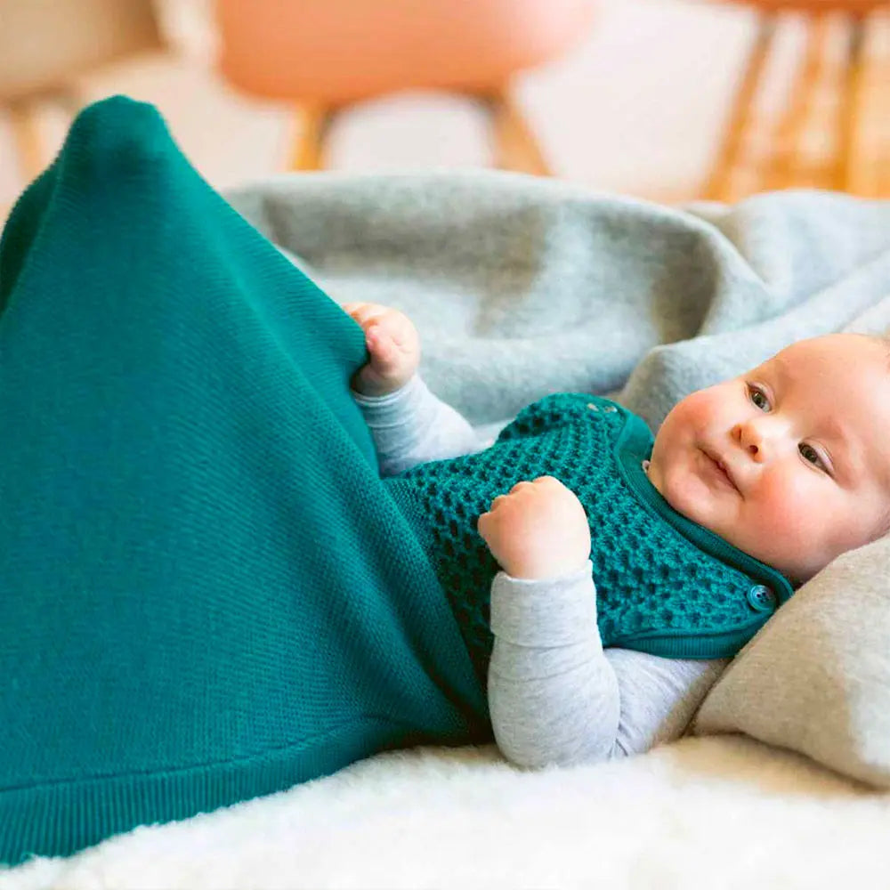 Gigoteuse sans manches en laine merinos Disana - Dove blue - Lilinappy