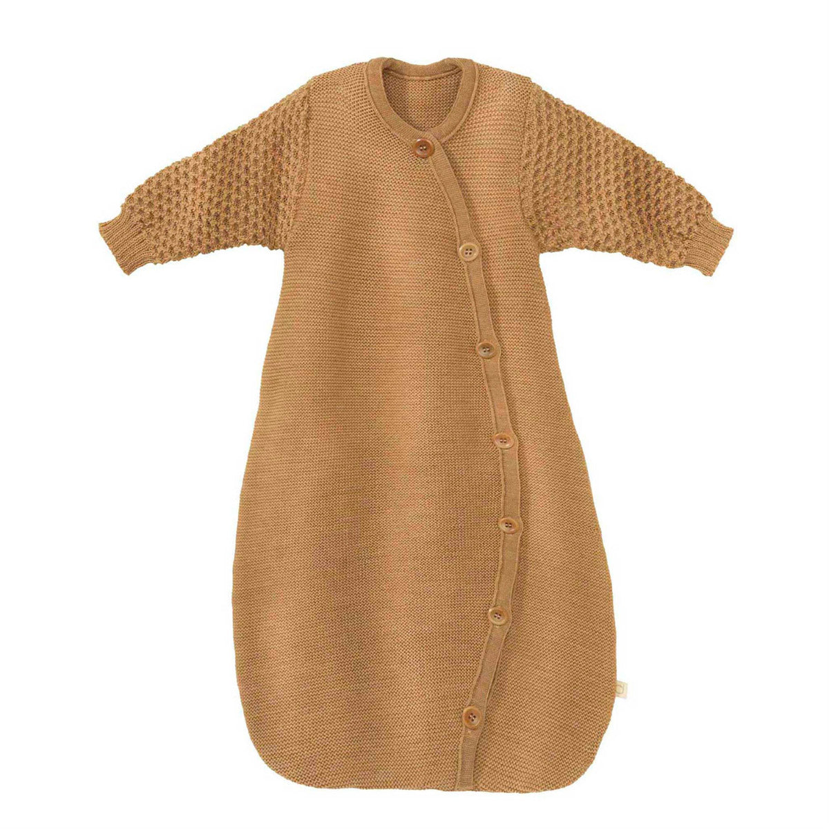 Gigoteuse à manches en laine merinos Disana Caramel