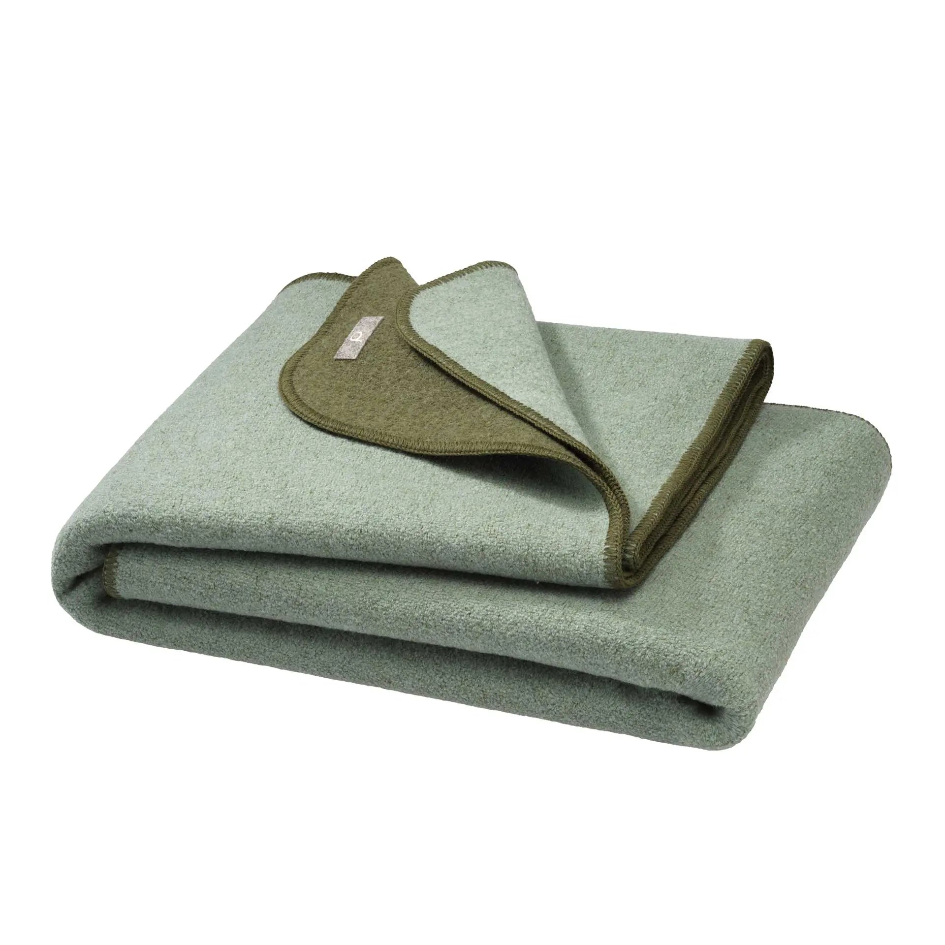 Couverture en laine bouillie bio double face Disana