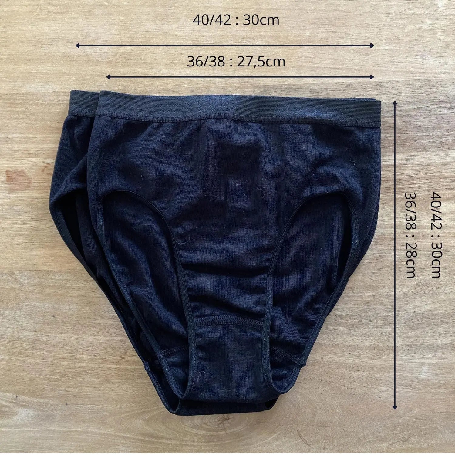 Culotte femme en laine & soie Cosilana – Noir