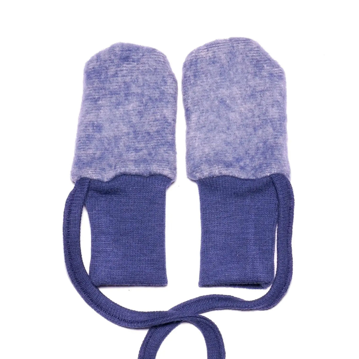 Moufles bébé en polaire de laine & coton bio Cosilana – Bleu