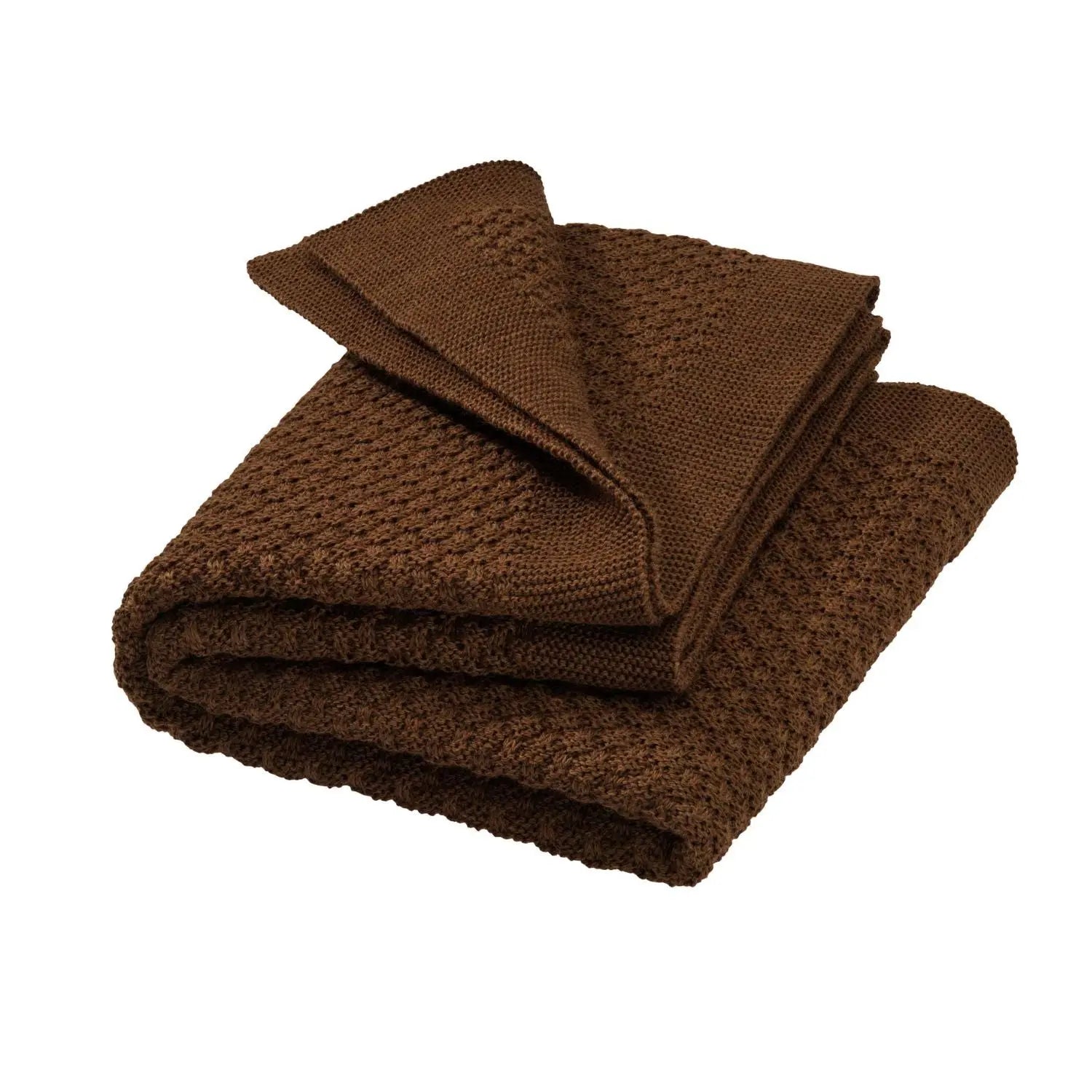 Couverture nid d'abeilles en laine Disana 135x200cm - Chocolat