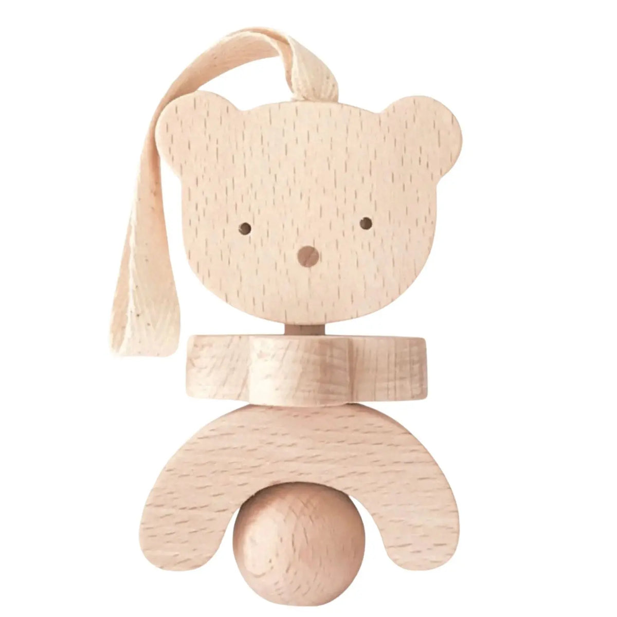 Hochet ours Orso en bois brut KMR Childwood