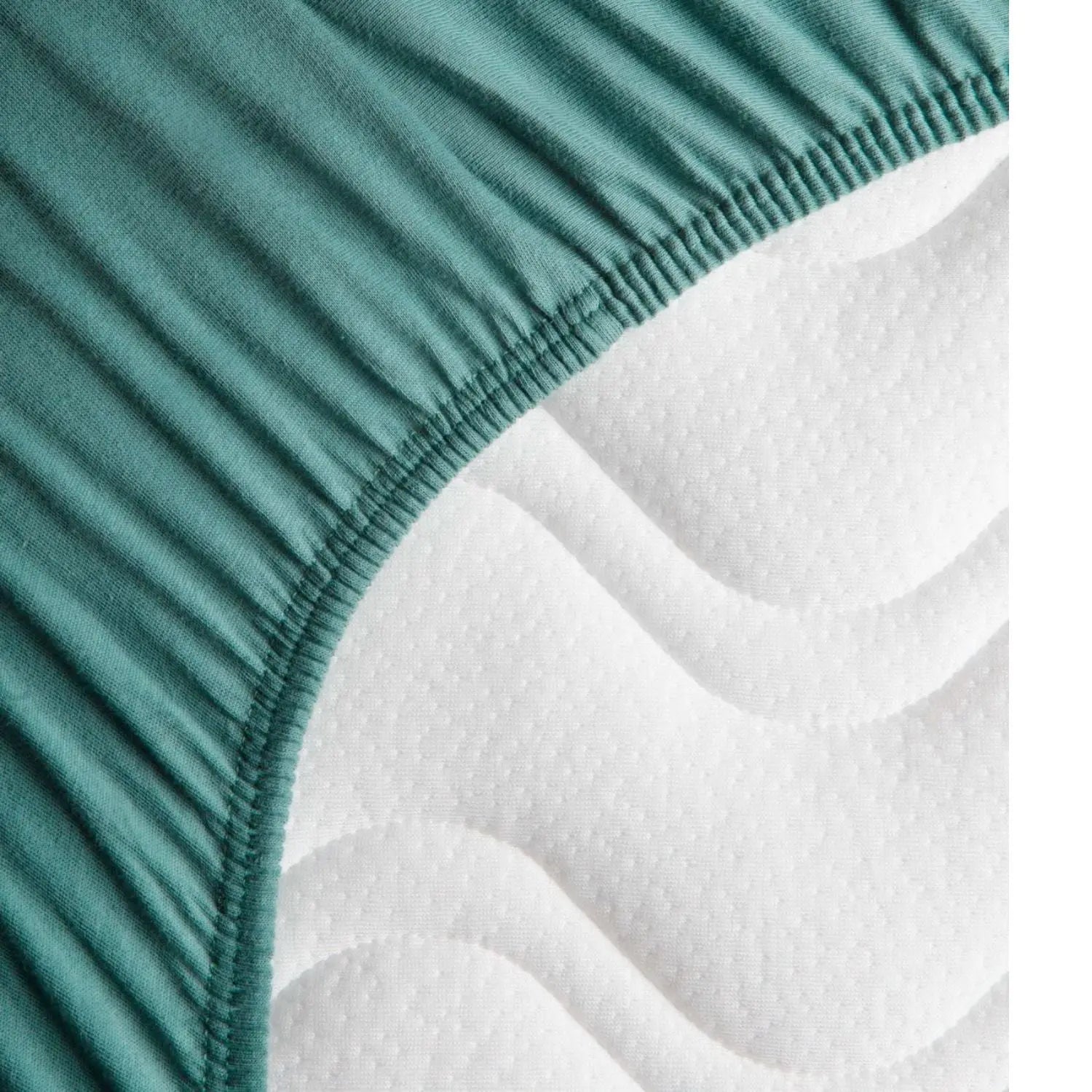 Drap housse en jersey de coton bio Kadolis pour lit bébé - Eucalyptus