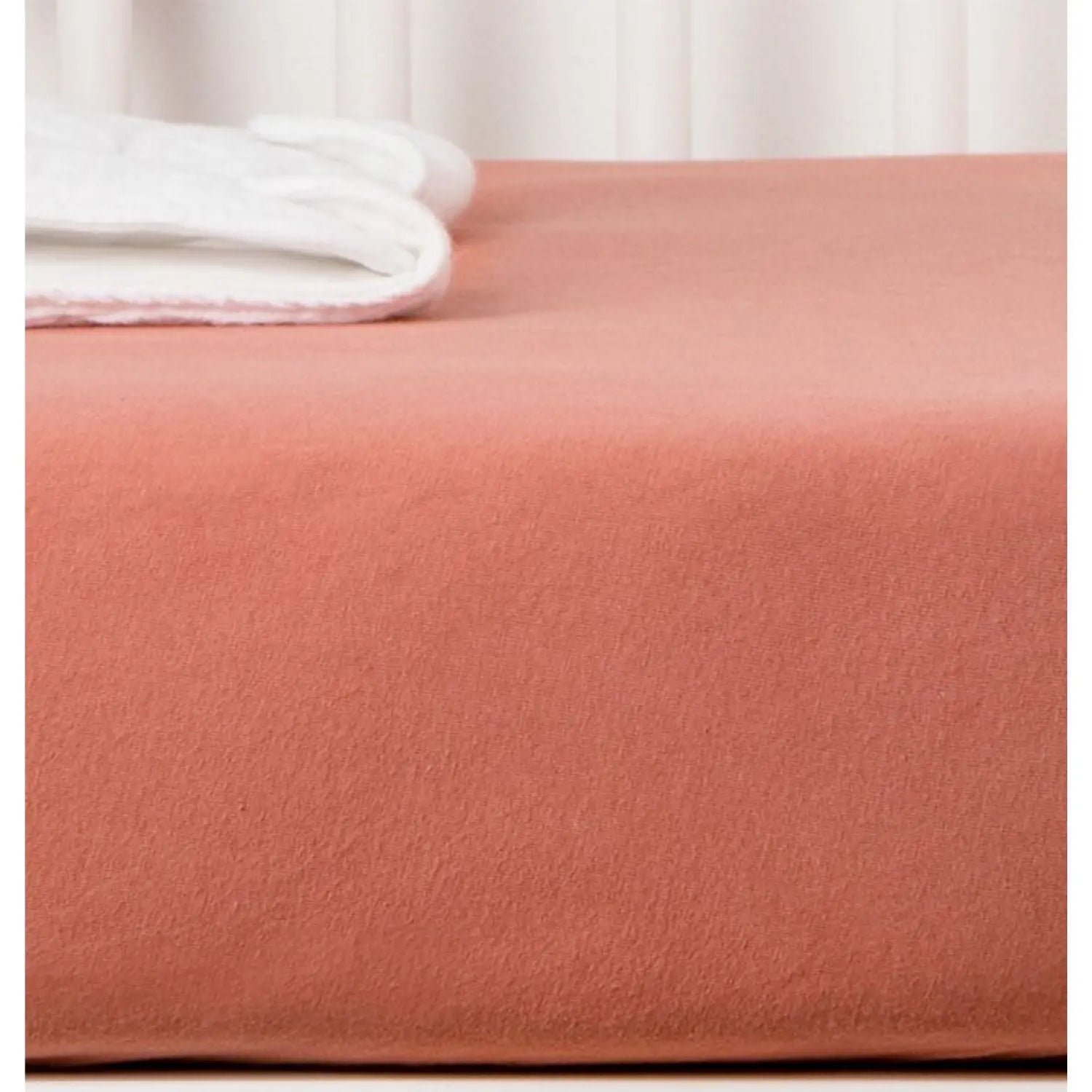 Drap housse en jersey de coton bio Kadolis pour lit bébé - Terracotta