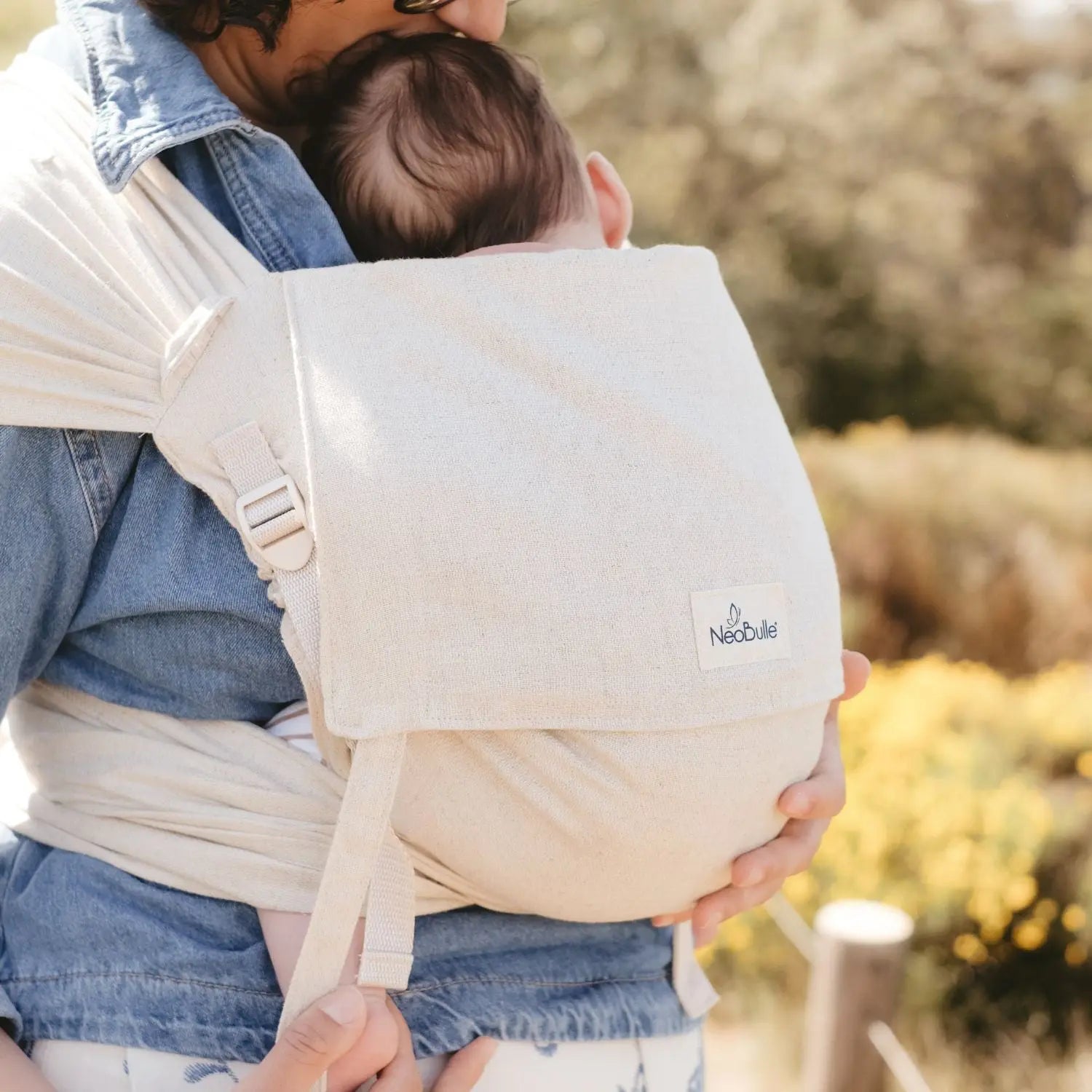 Porte bébé à nouer P'tit evo Néobulle - Lin naturel