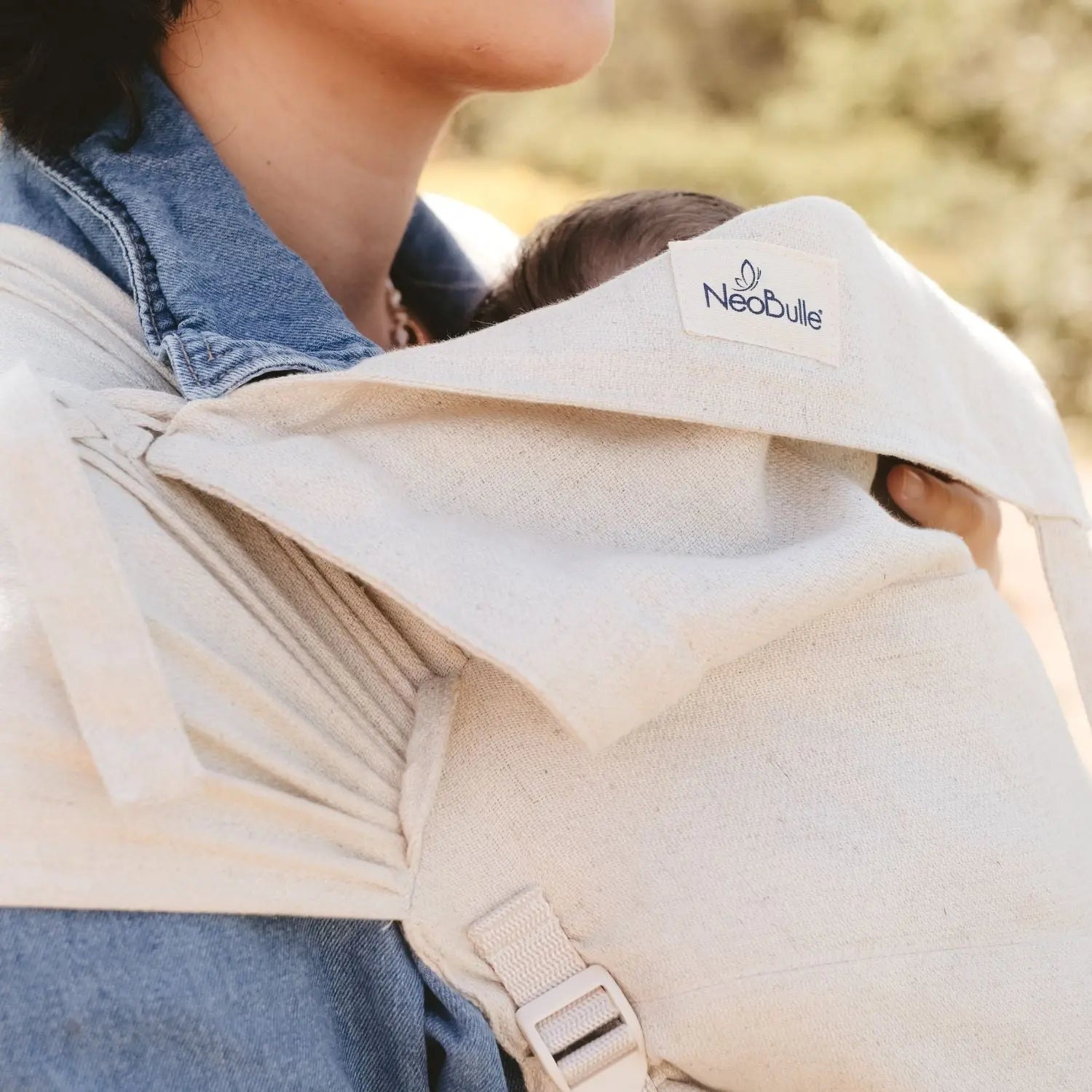 Porte bébé à nouer P'tit evo Néobulle - Lin naturel