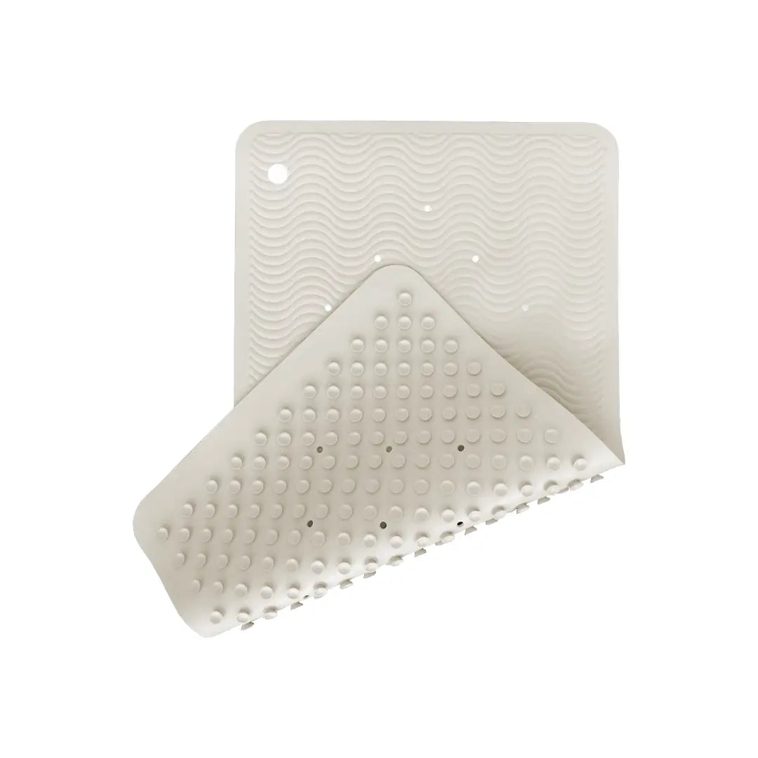 Tapis de bain en caoutchouc naturel Hevea 69x39cm Wave - Marbre