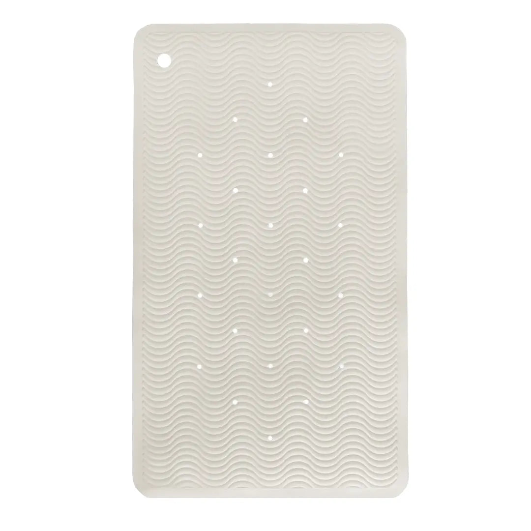 Tapis de bain en caoutchouc naturel Hevea 69x39cm Wave - Marbre