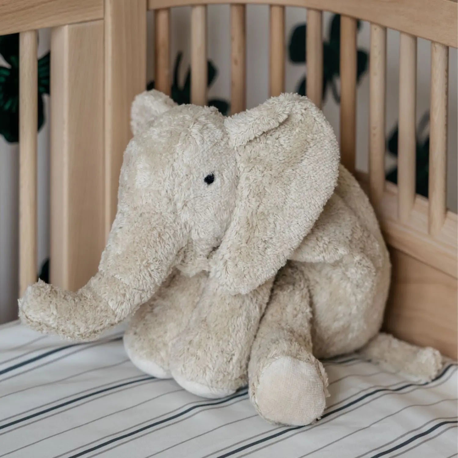 Doudou bouillotte en coton bio & laine Senger Naturwelt - Éléphant lin