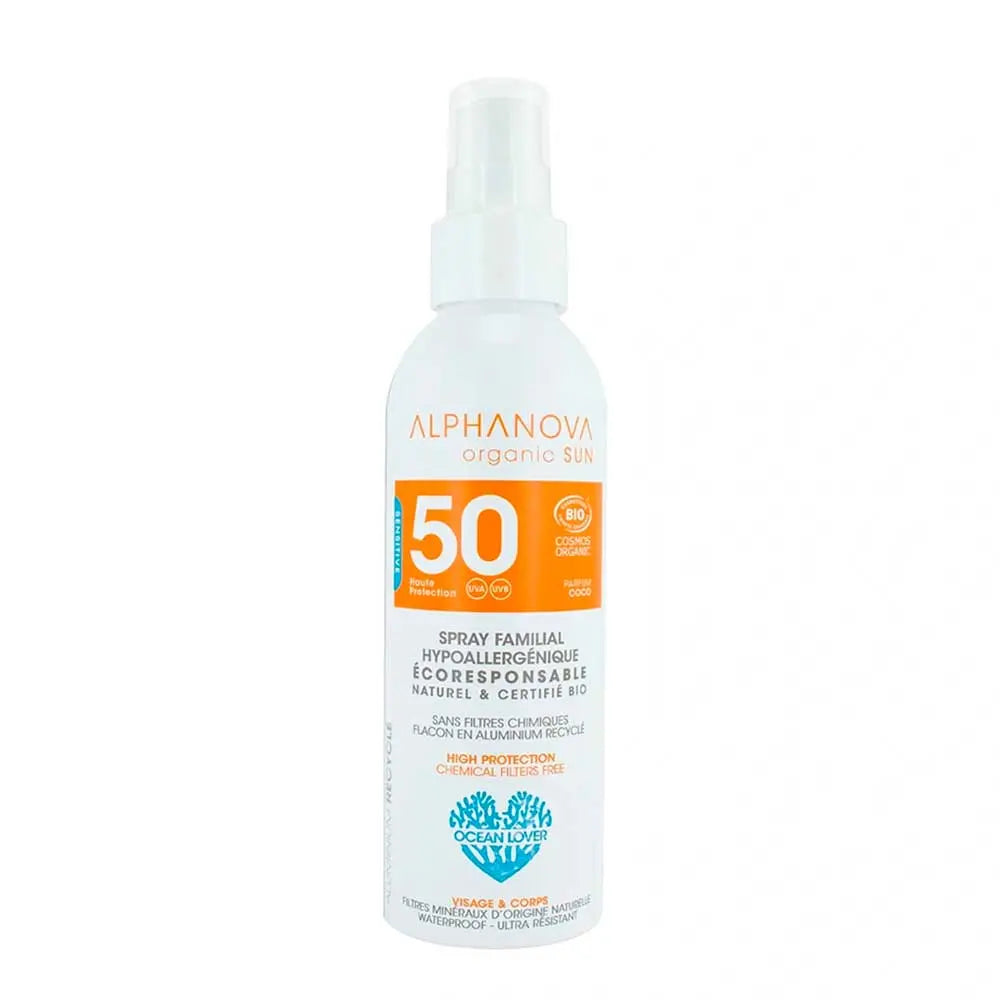 Spray solaire familial Bio SPF50 Alphanova