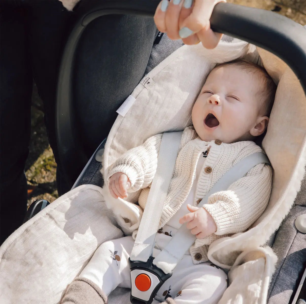 Assise de poussette réversible laine/lin Alwero - Lilinappy