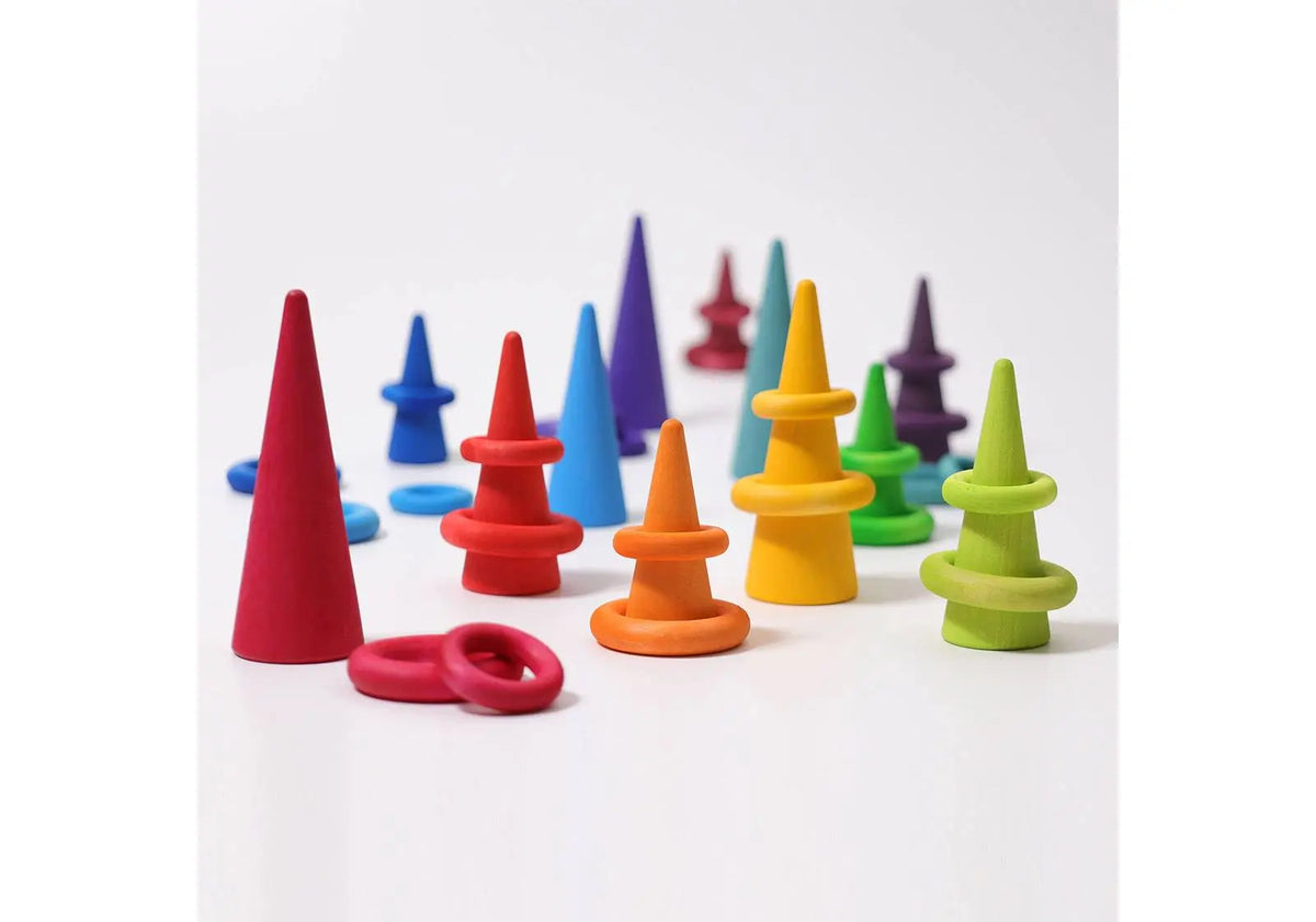Anneaux en bois Grimm's - Rainbow
