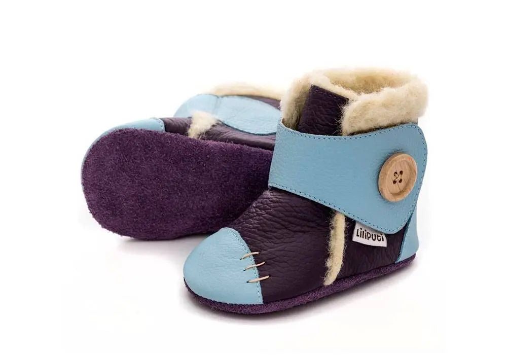 Bottines fourrées en cuir souple effet pieds nus Liliputi Antartica