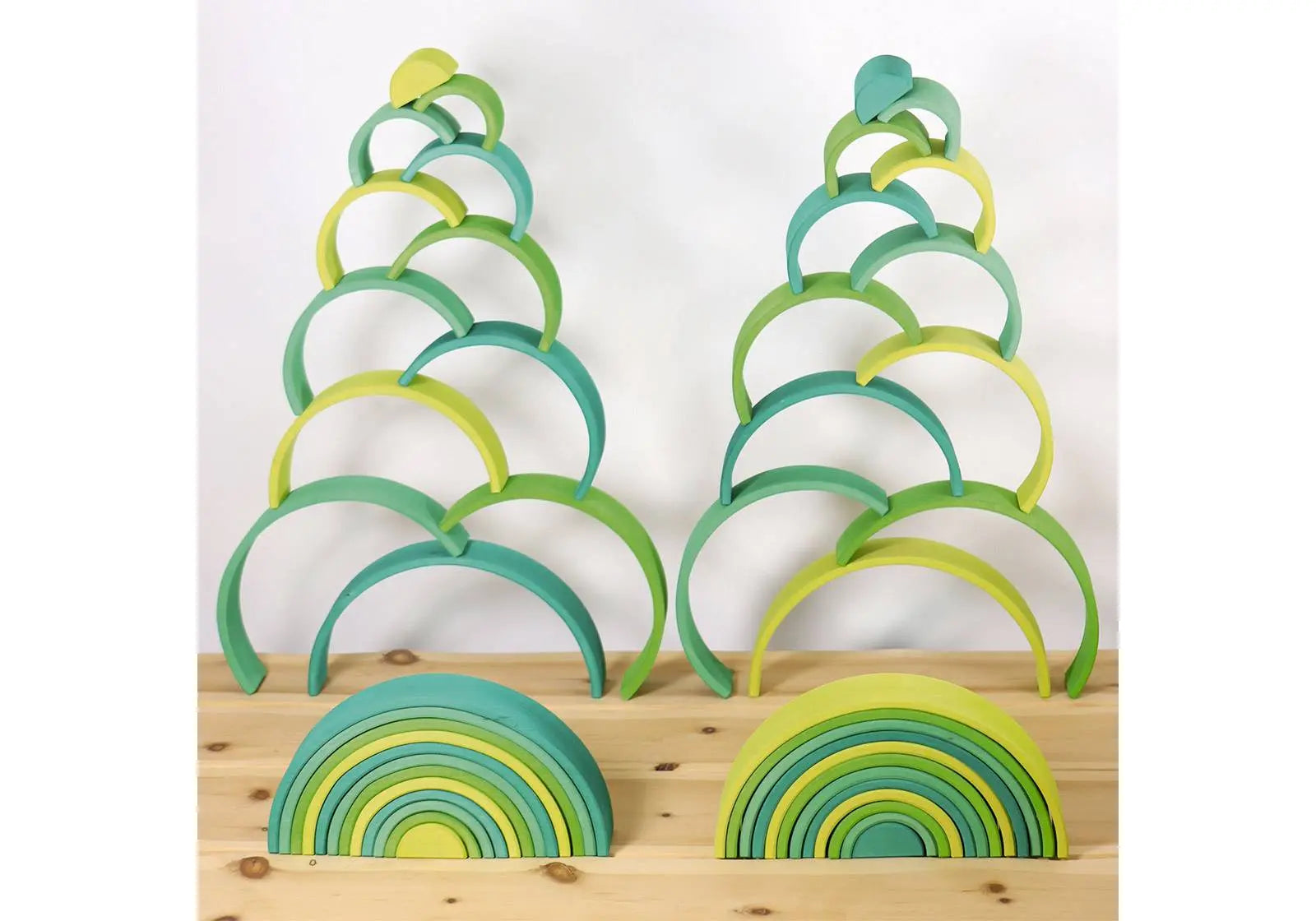 Grand Arc en ciel en bois Meadow green Grimm's - 12 pièces - Lilinappy