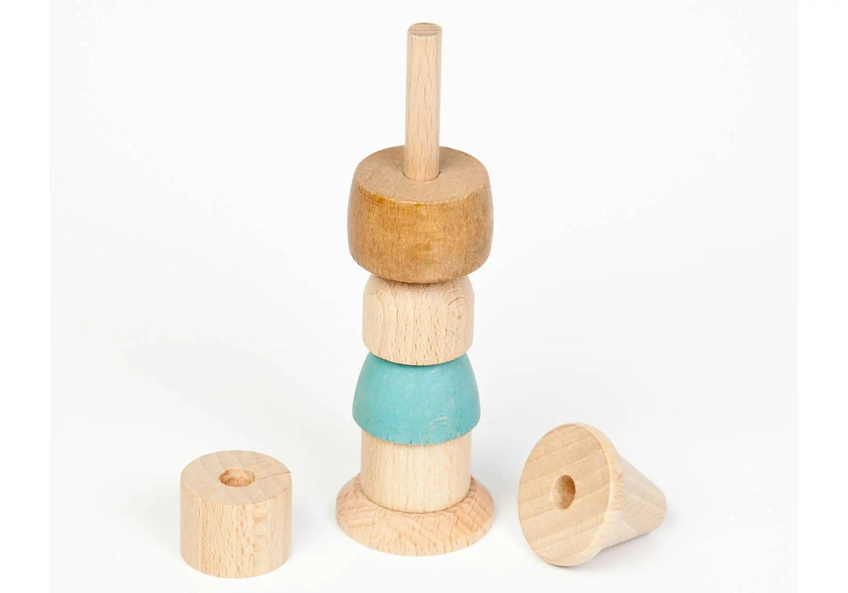 Jouet libre Grapat - personnage à empiler en bois