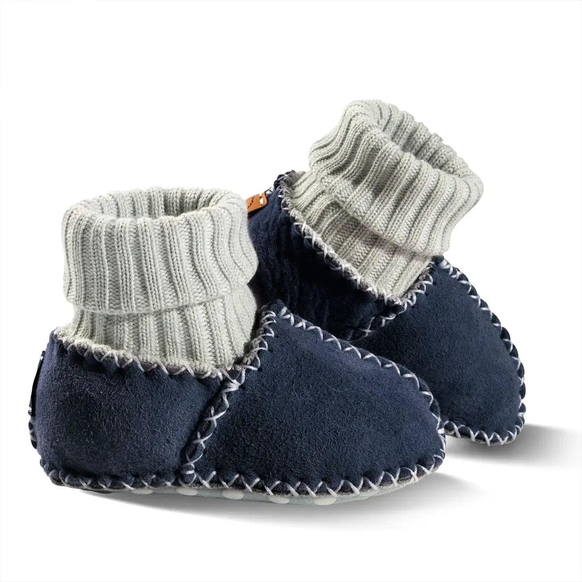 Chaussons Balu en peau d'agneau Marine