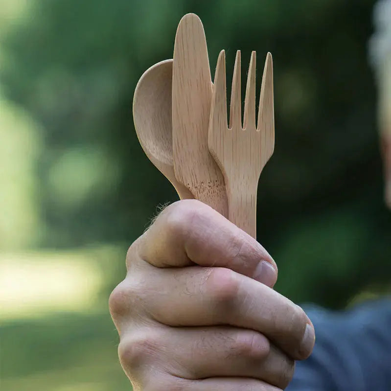 Cuillère, fourchette et couteau Bambu - Lilinappy