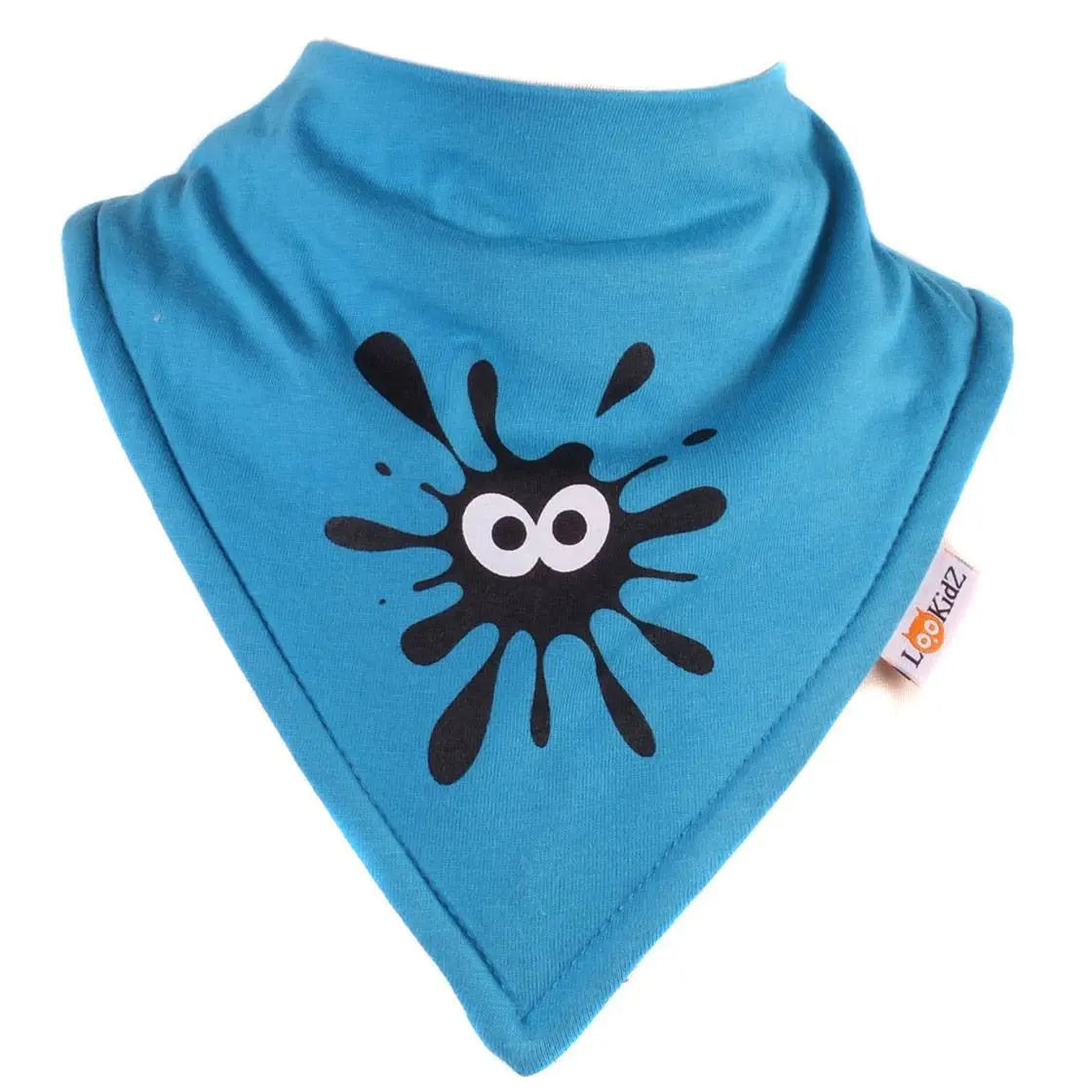 Bavoir bandana Lookidz Ink fond turquoise