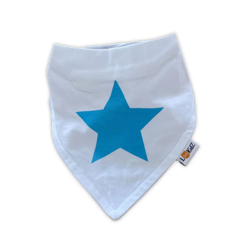 Bavoir bandana Lookidz Spécial ETE Etoile turquoise
