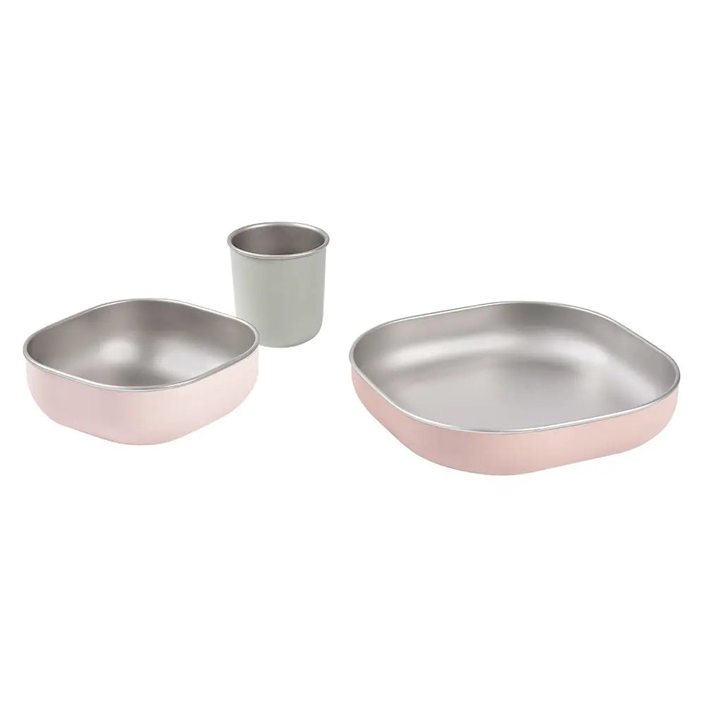Coffret repas bébé inox Béaba - Barbe à papa