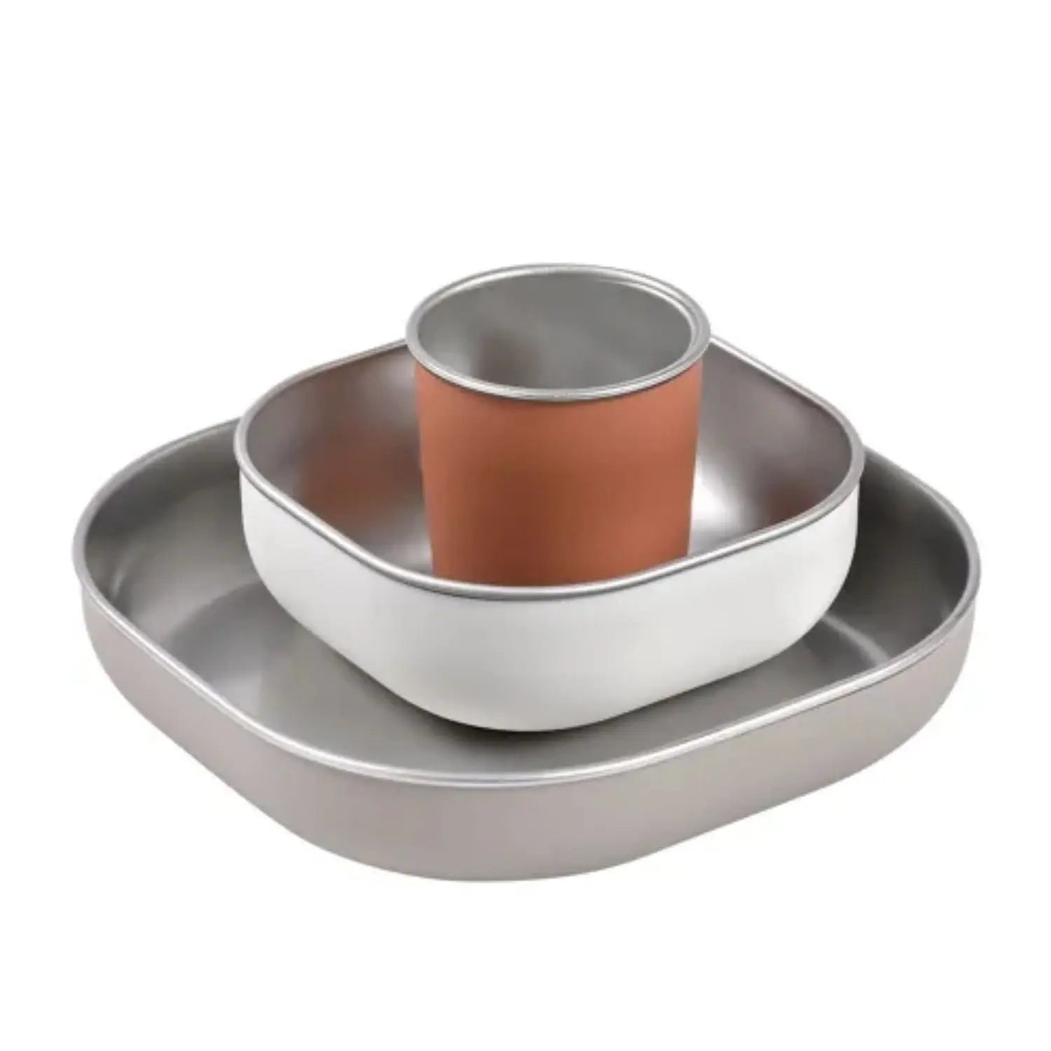 Coffret repas bébé inox Béaba - Terracotta