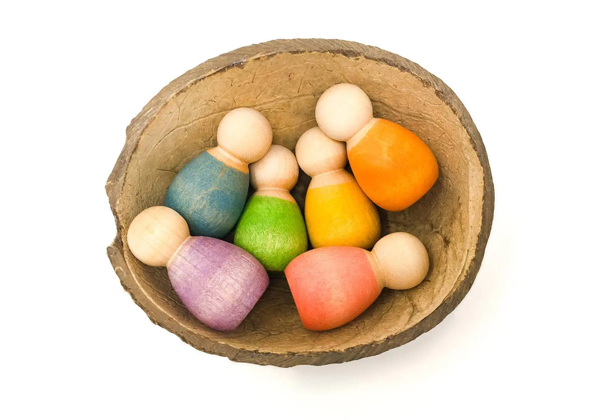 6 bébés Nins en bois Grapat