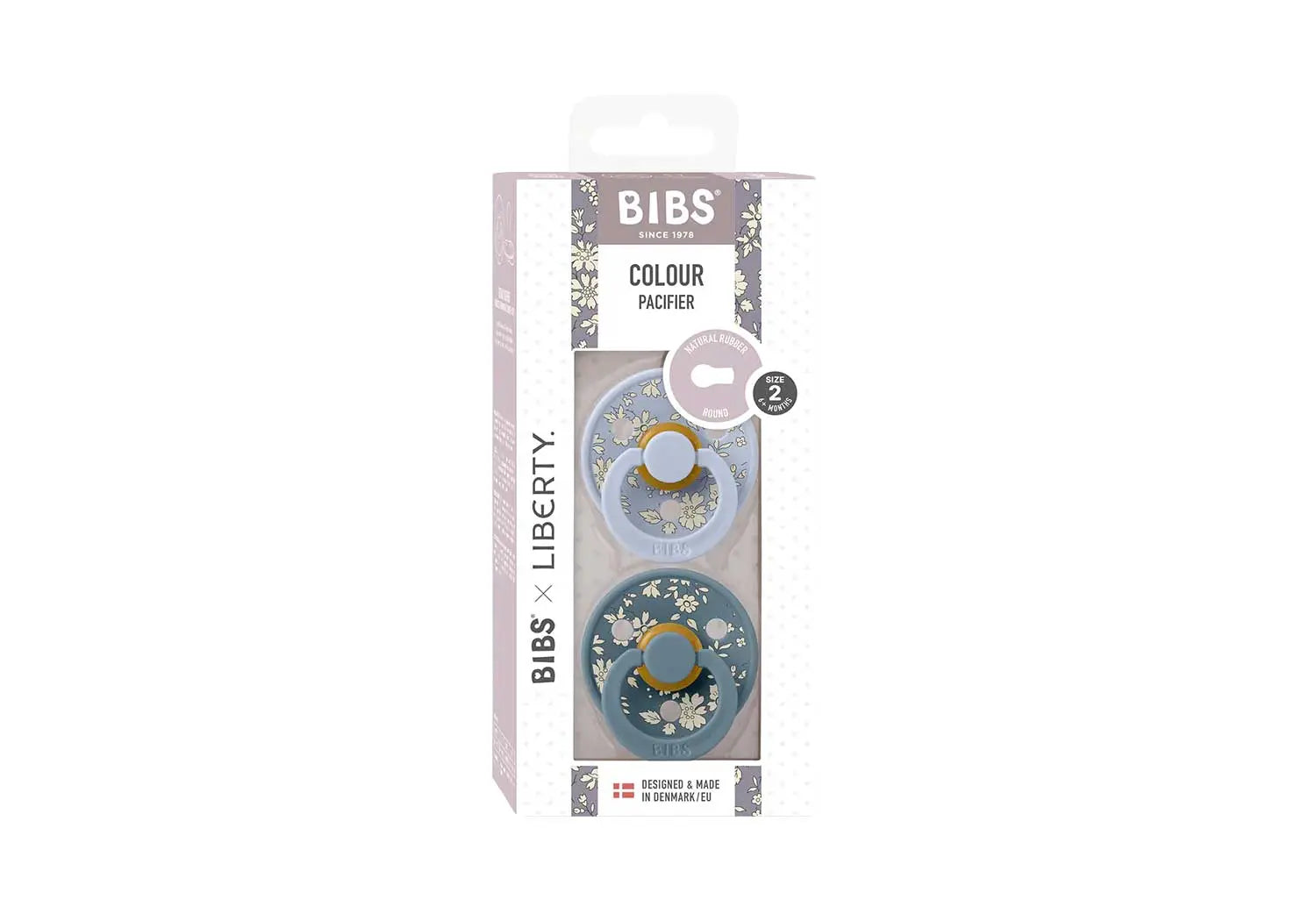 Lot de 2 tétines en caoutchouc naturel Bibs - Capel Dusty Blue - Lilinappy