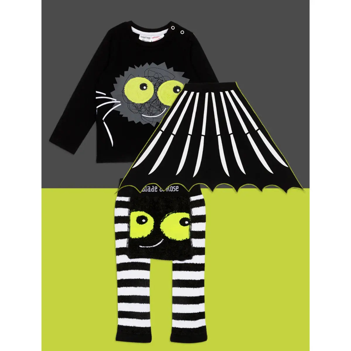 Set tee-shirt, leggings et cape Blade Rose - Araignée - Lilinappy