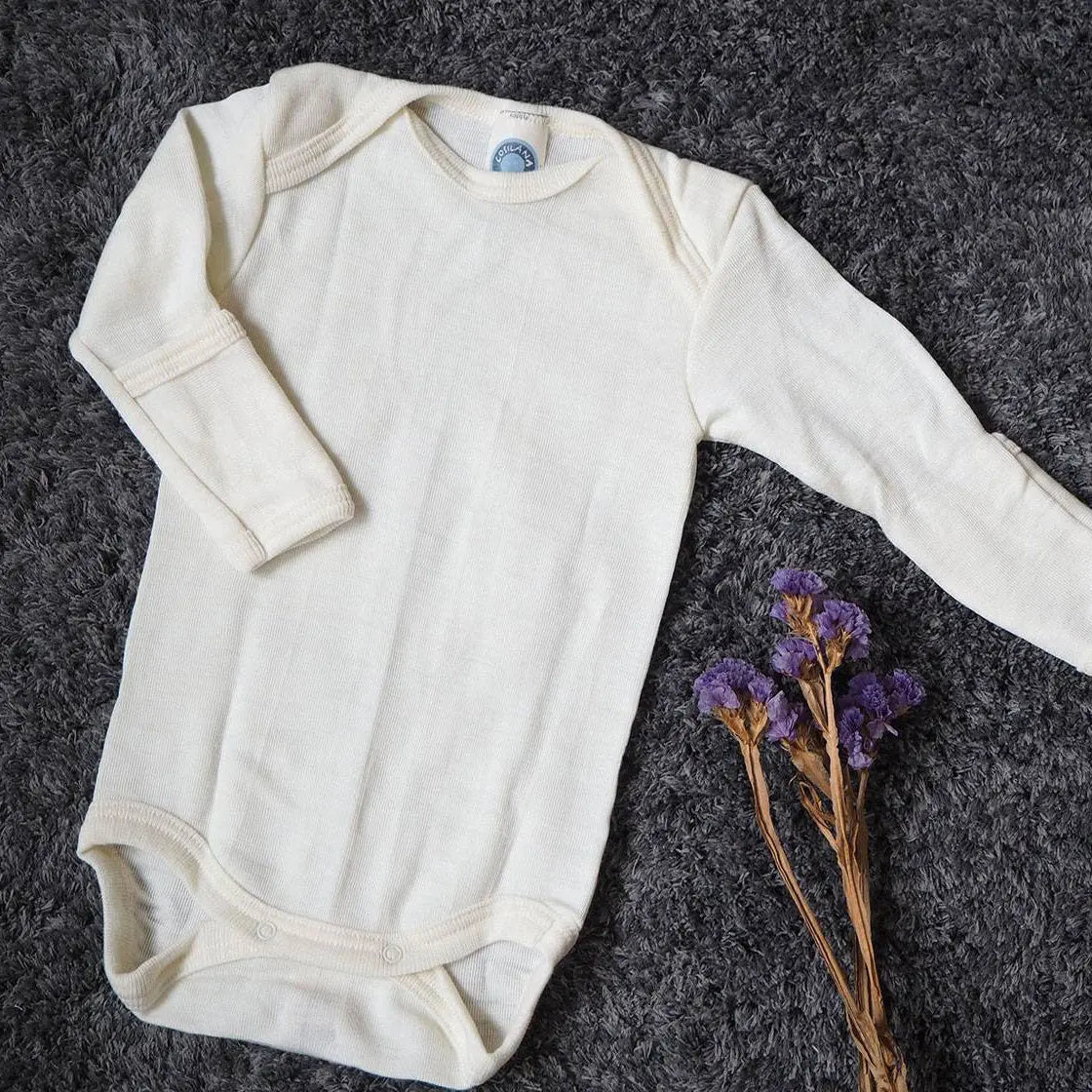 Body à manches longues en laine et soie Cosilana