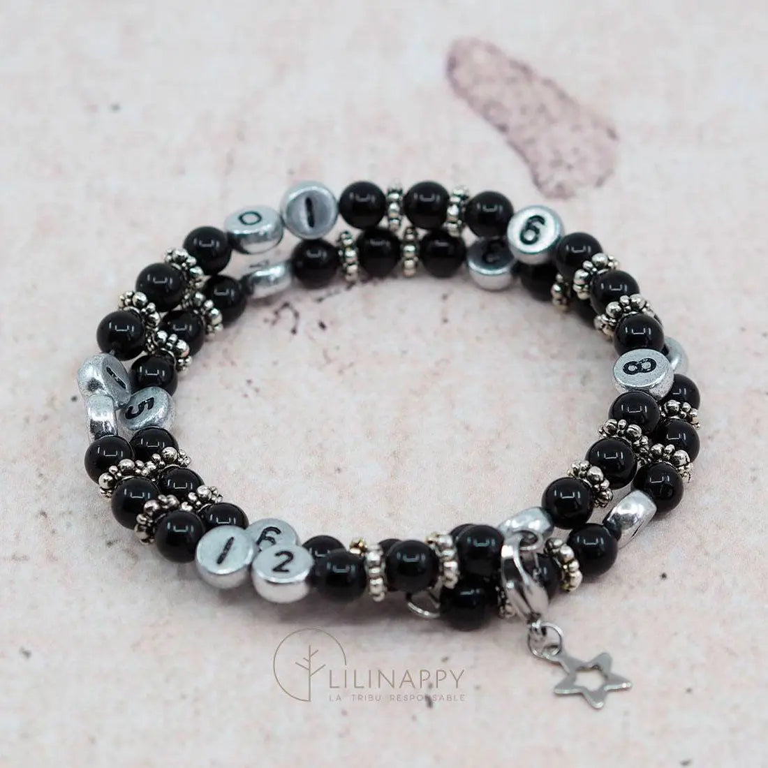 Bracelet d'allaitement Irréversible Bijoux - Obsidienne - Lilinappy