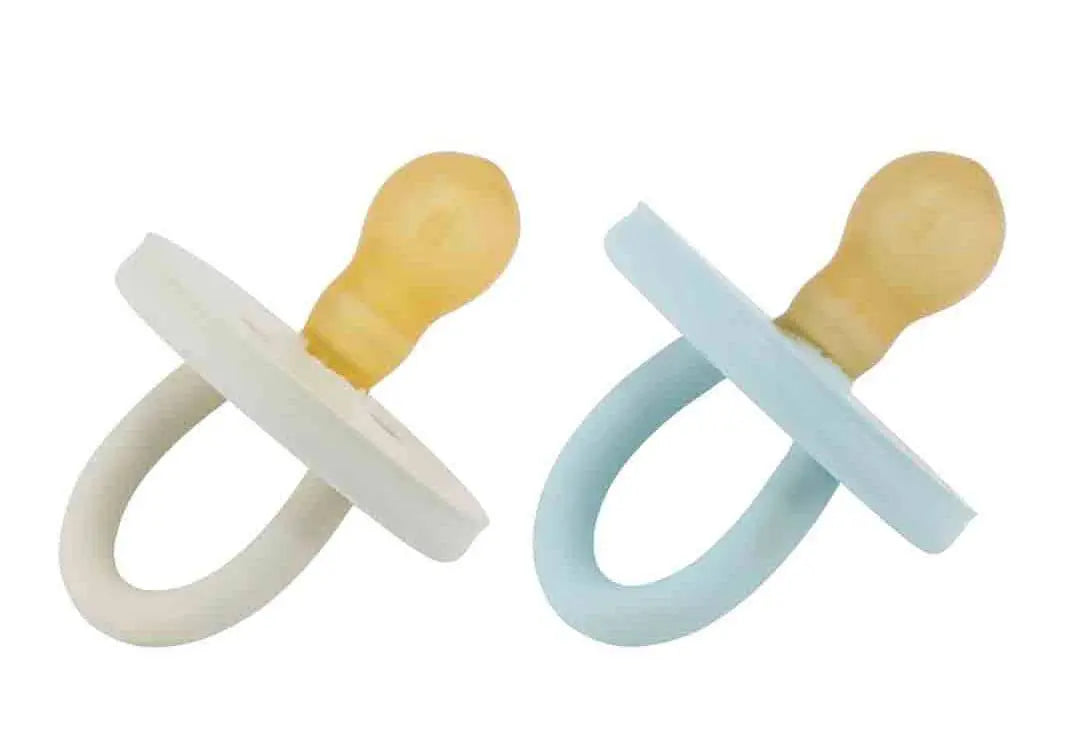Lot de 2 tétines en caoutchouc Bumi Hevea - Denim et Sage 0/3 mois - Lilinappy